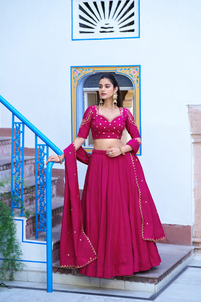 Emerald Royal Elegance | Wedding NC Silk Lehenga |