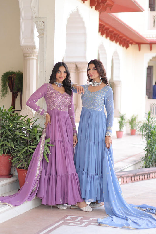 Faux Georgette Gown Dupatta
