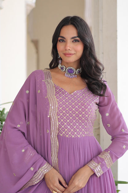 Faux Georgette Gown Dupatta