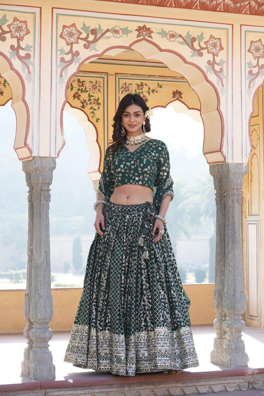 Designer Pure Viscose Jacquard Lehenga