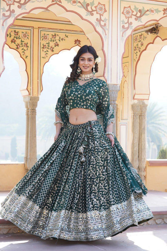 Designer Pure Viscose Jacquard Lehenga