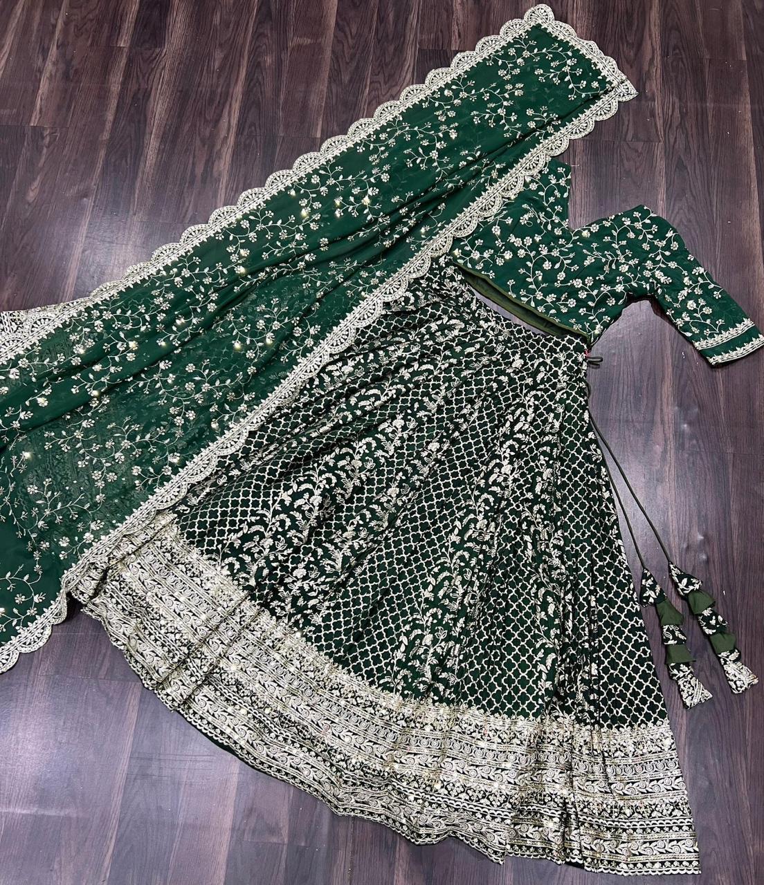 Designer Pure Viscose Jacquard Lehenga
