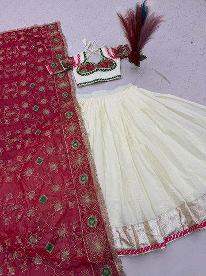 Navratri Special Roman Silk Lehenga
