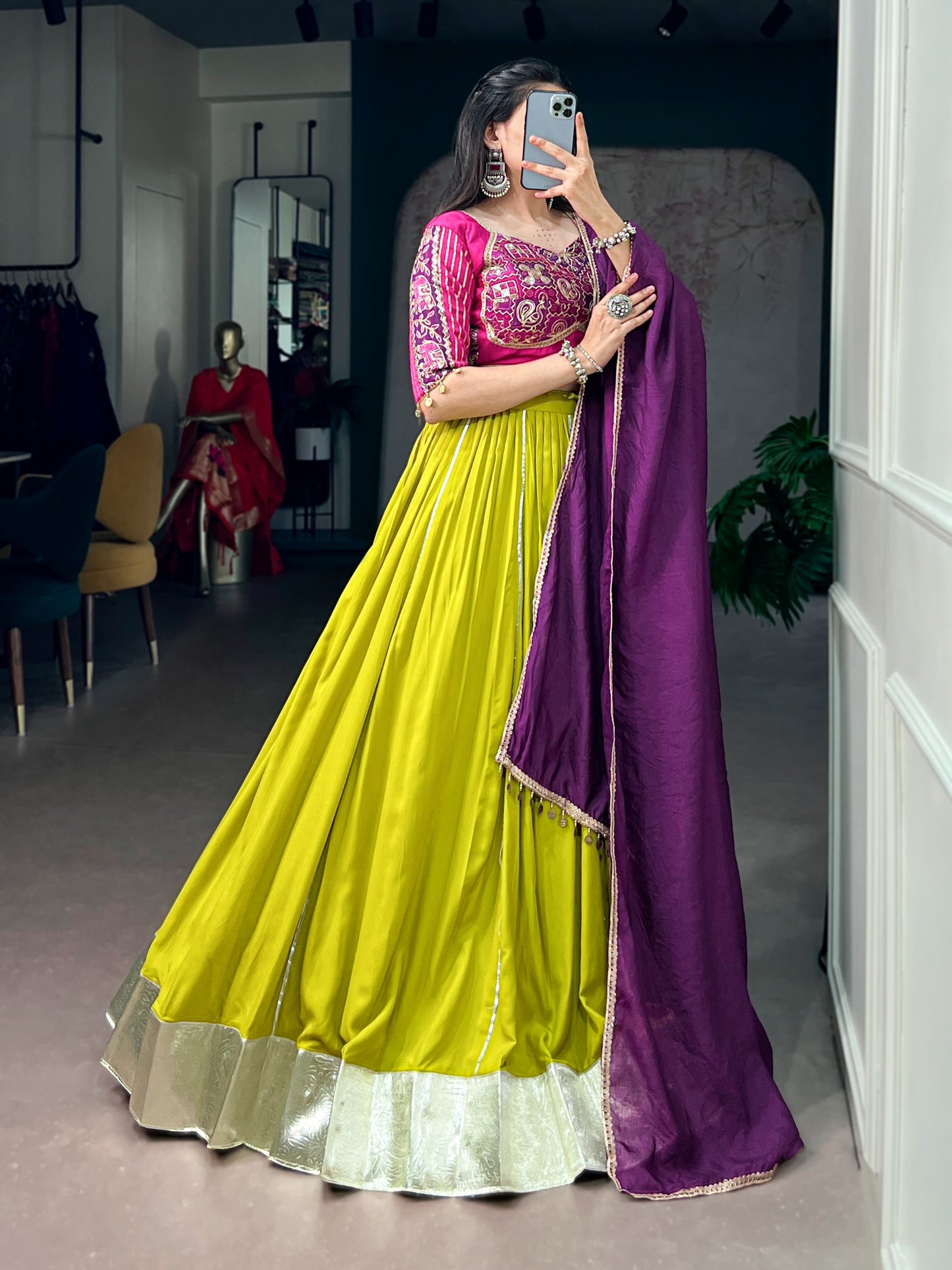 Cotton with Chanderi Navratri Set
