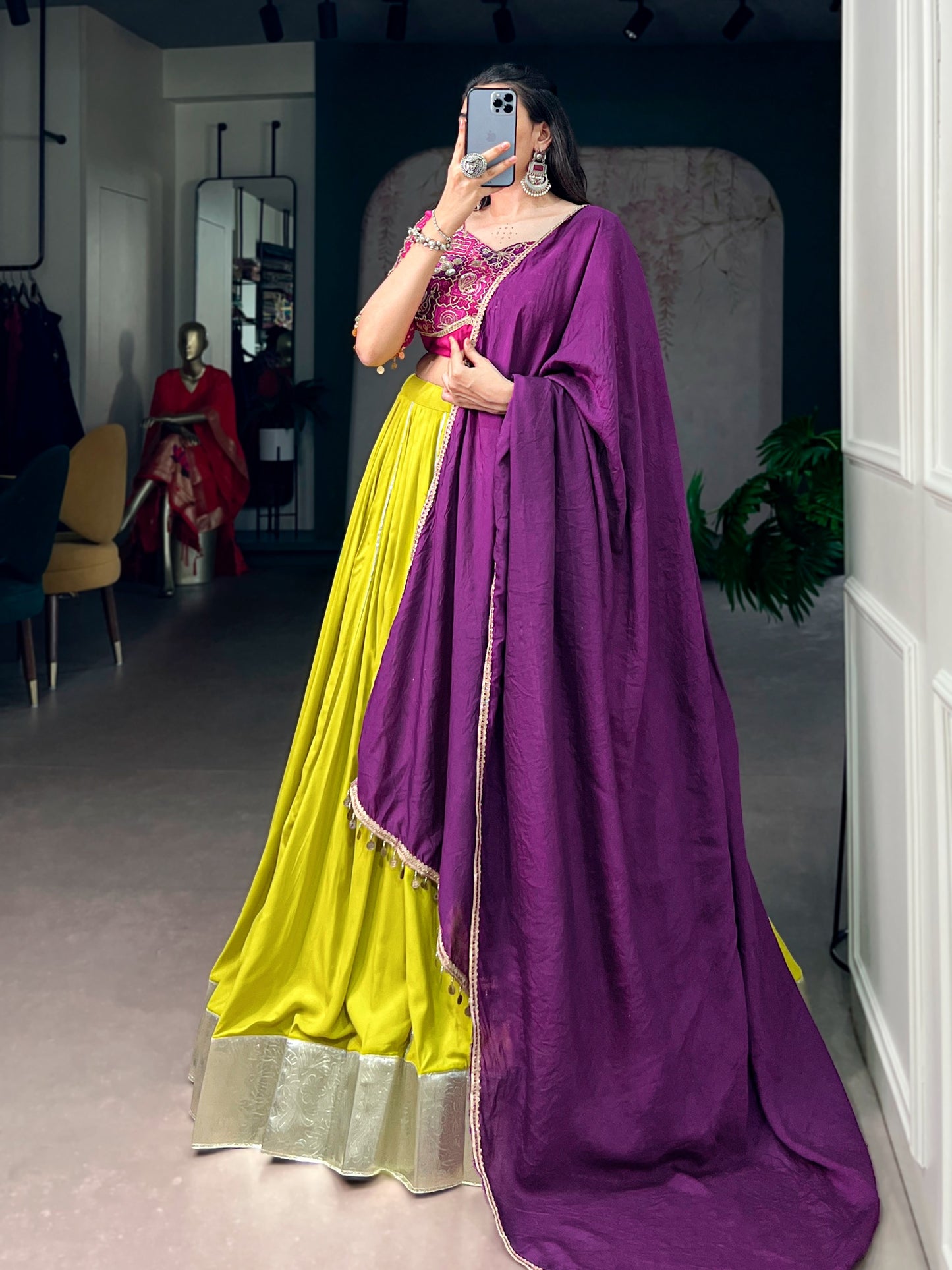 Cotton with Chanderi Navratri Set