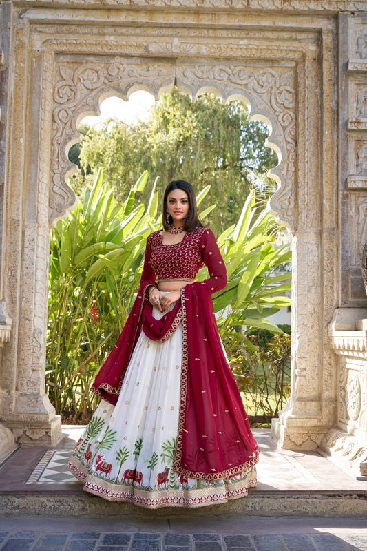 Whispering charm through delicate embroidery