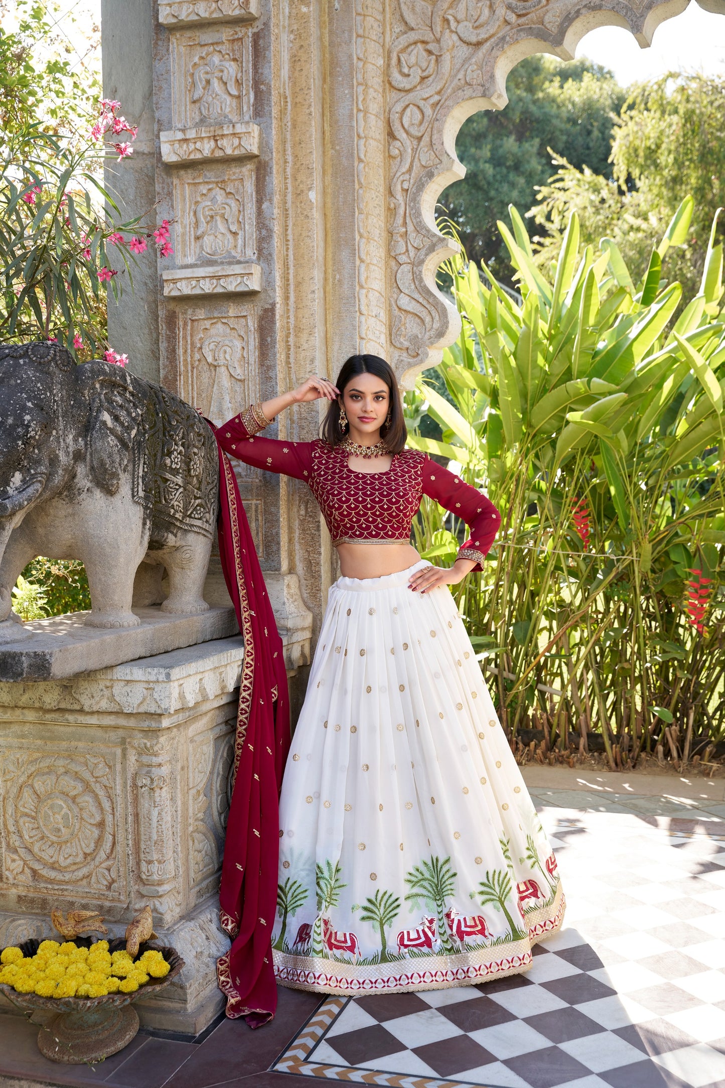 Whispering charm through delicate embroidery