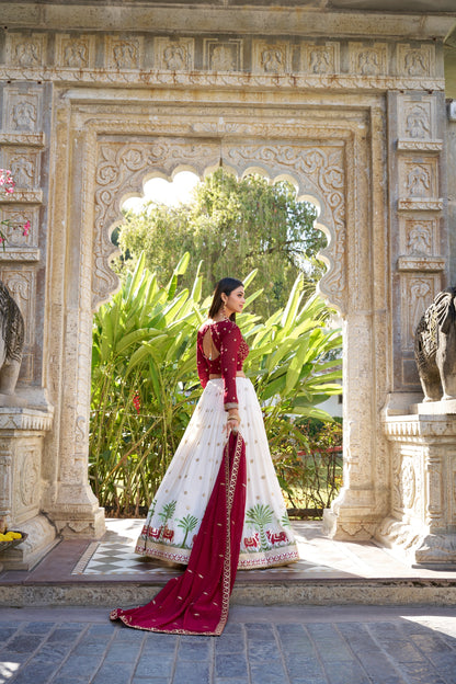 Whispering charm through delicate embroidery