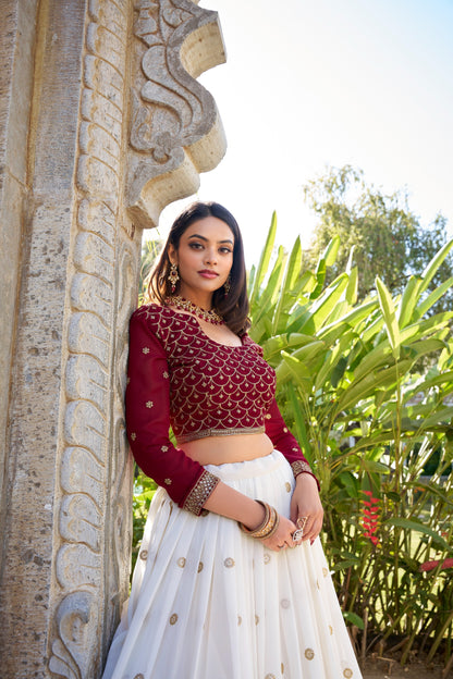 Whispering charm through delicate embroidery