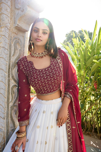Whispering charm through delicate embroidery