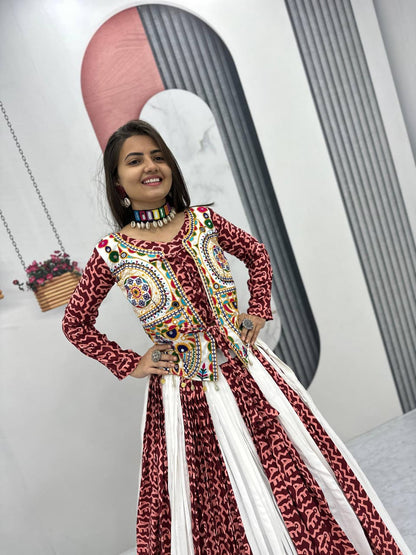 Navratri Special Pure Cotton Crop Top Lehenga