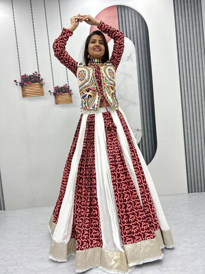 Navratri Special Pure Cotton Crop Top Lehenga