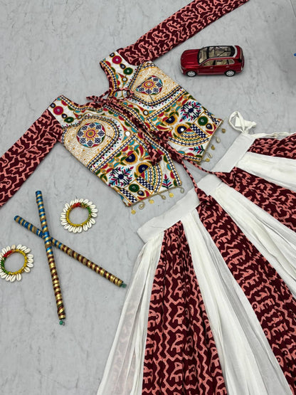 Navratri Special Pure Cotton Crop Top Lehenga