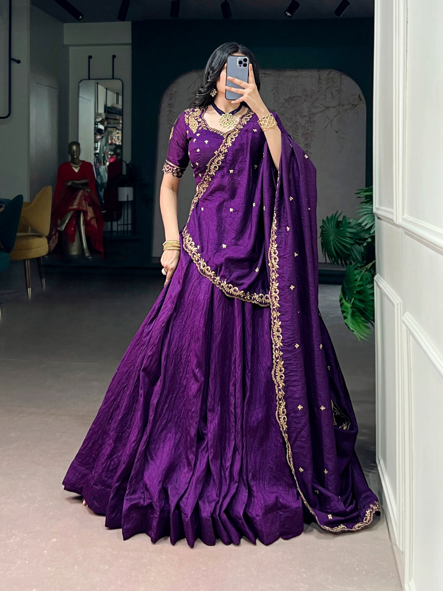 Emerald Royal Elegance | Wedding NC Silk Lehenga |