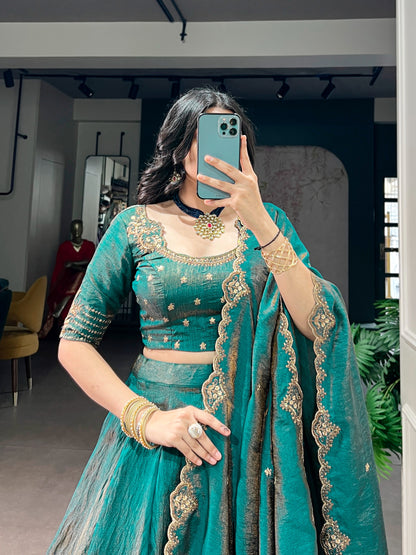 Emerald Royal Elegance | Wedding NC Silk Lehenga |