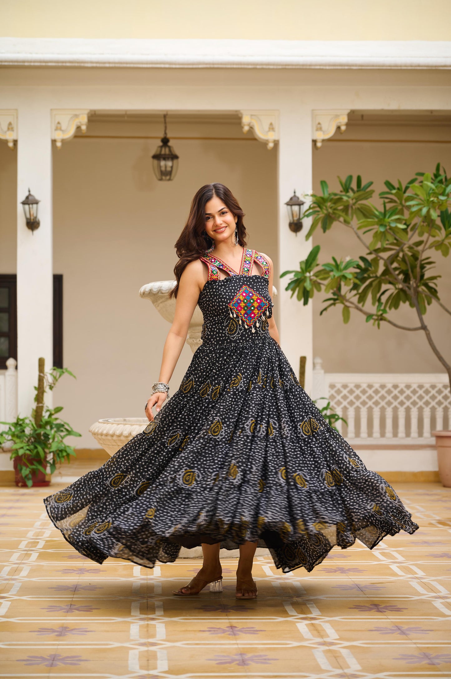 Navratri Special Gamthi Work Gown