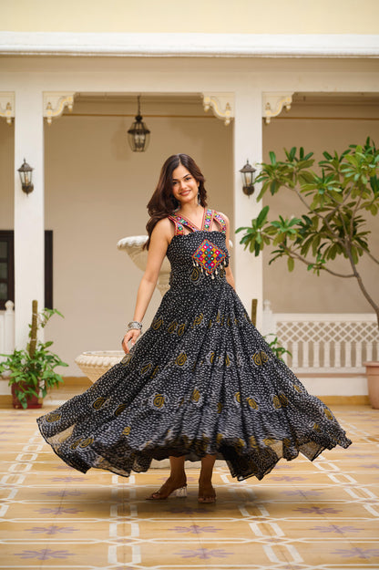 Navratri Special Gamthi Work Gown