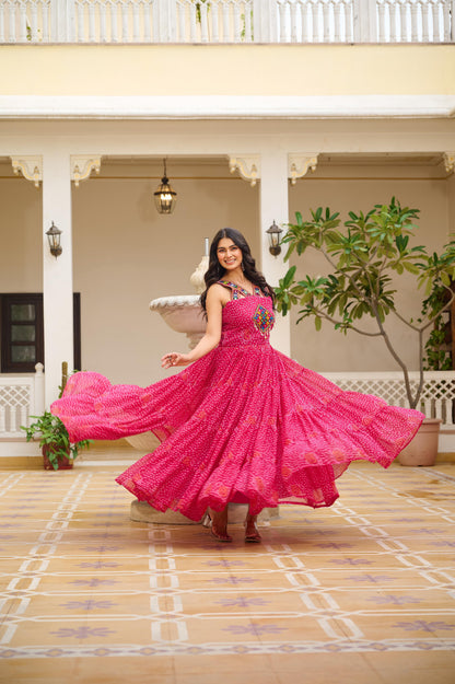 Navratri Special Gamthi Work Gown