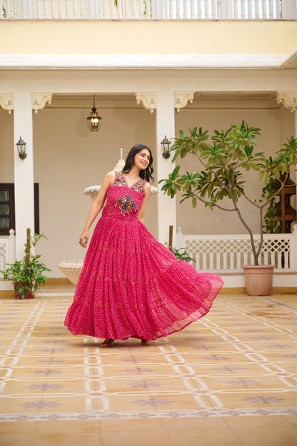 Navratri Special Gamthi Work Gown
