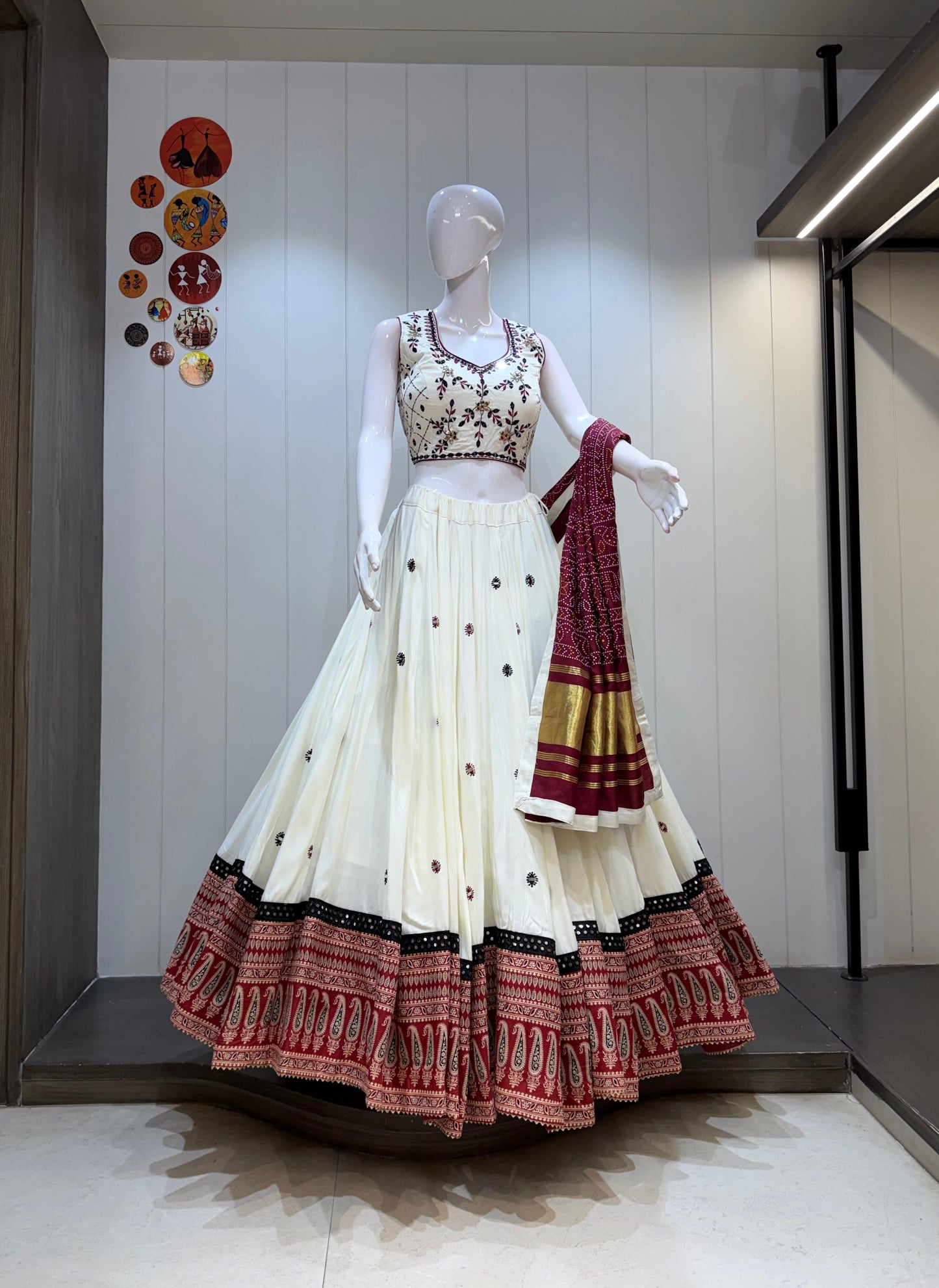 Navratri Special Mirror Work Lehenga