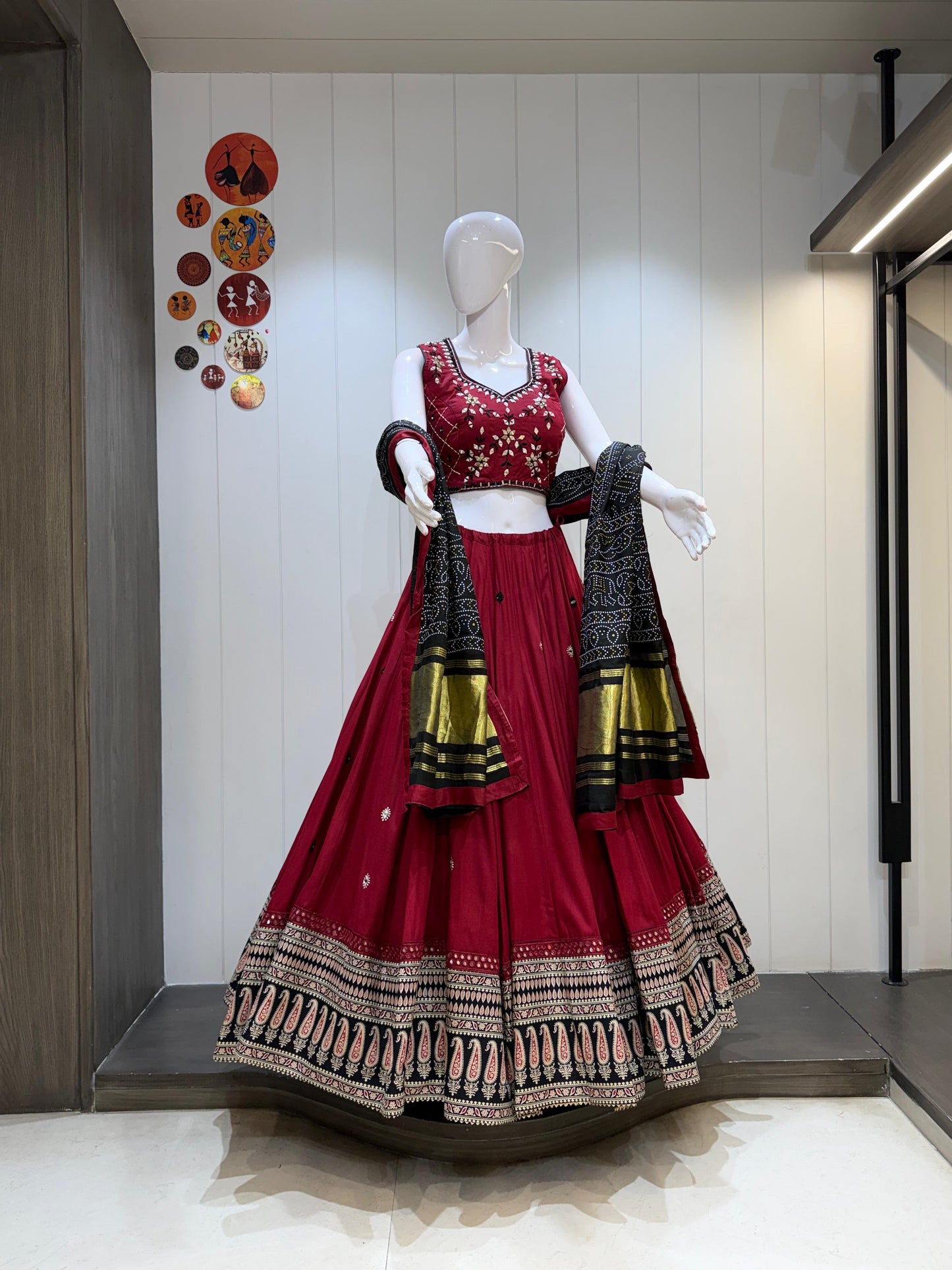 Navratri Special Mirror Work Lehenga