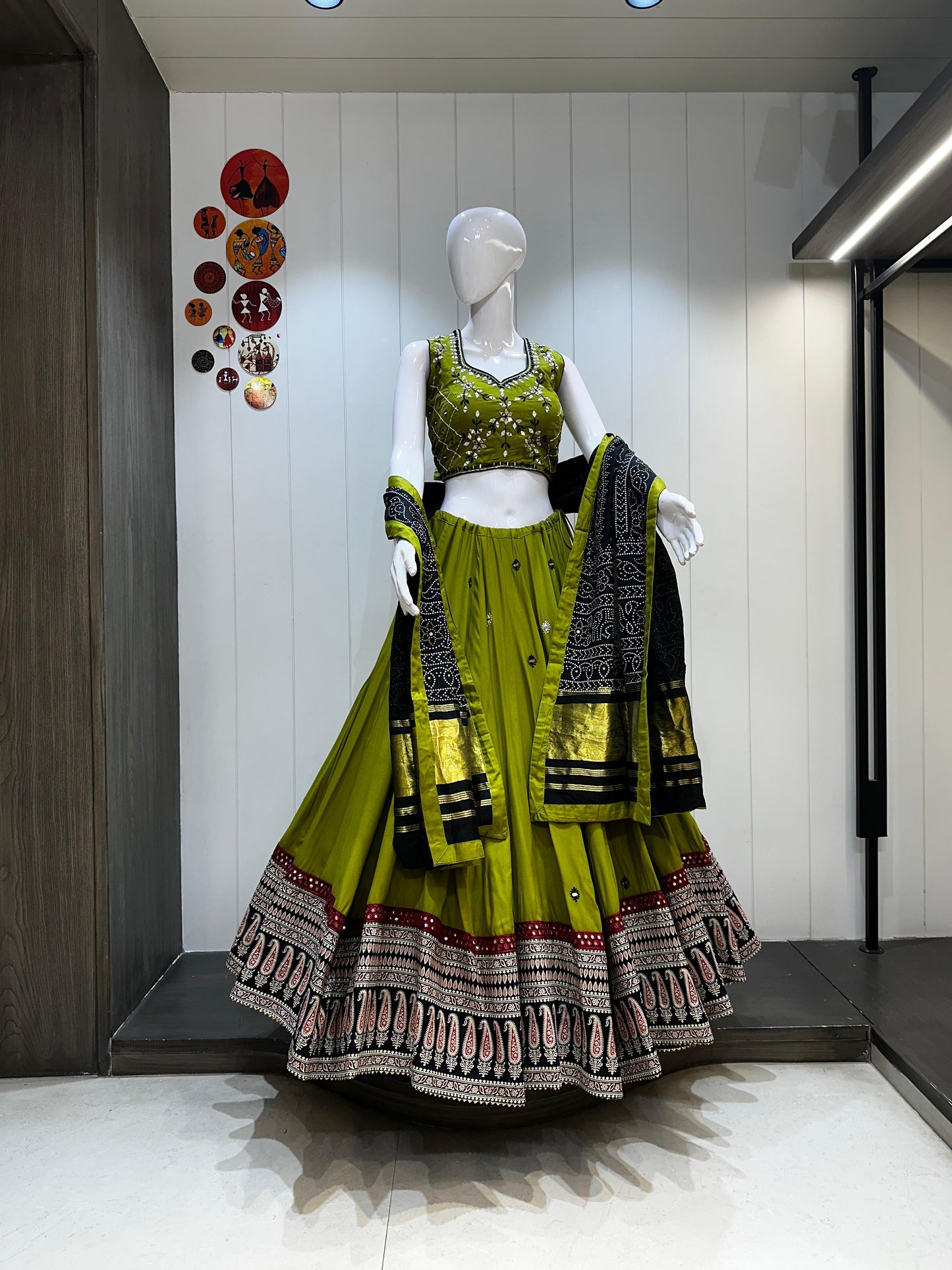 Navratri Special Mirror Work Lehenga