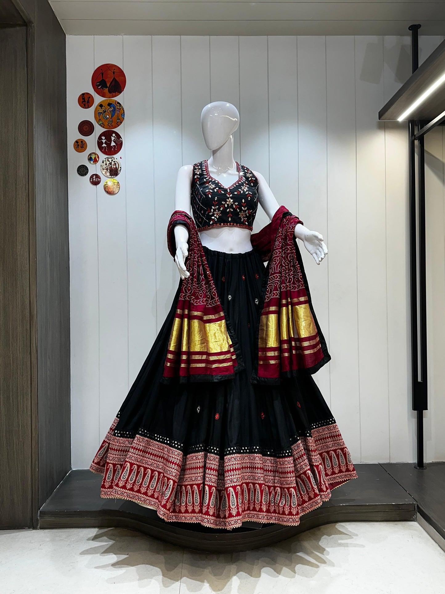 Navratri Special Mirror Work Lehenga