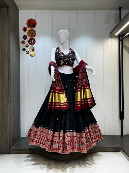 Navratri Special Mirror Work Lehenga