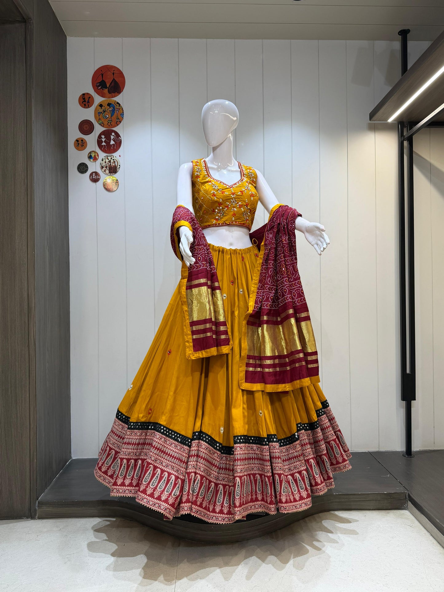 Navratri Special Mirror Work Lehenga