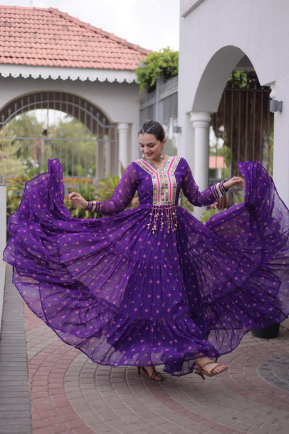 Kutchi Work Navratri Gown