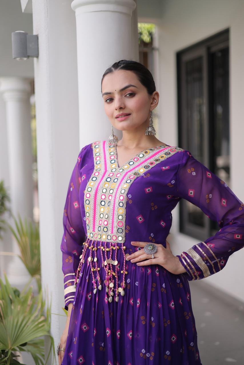 Kutchi Work Navratri Gown