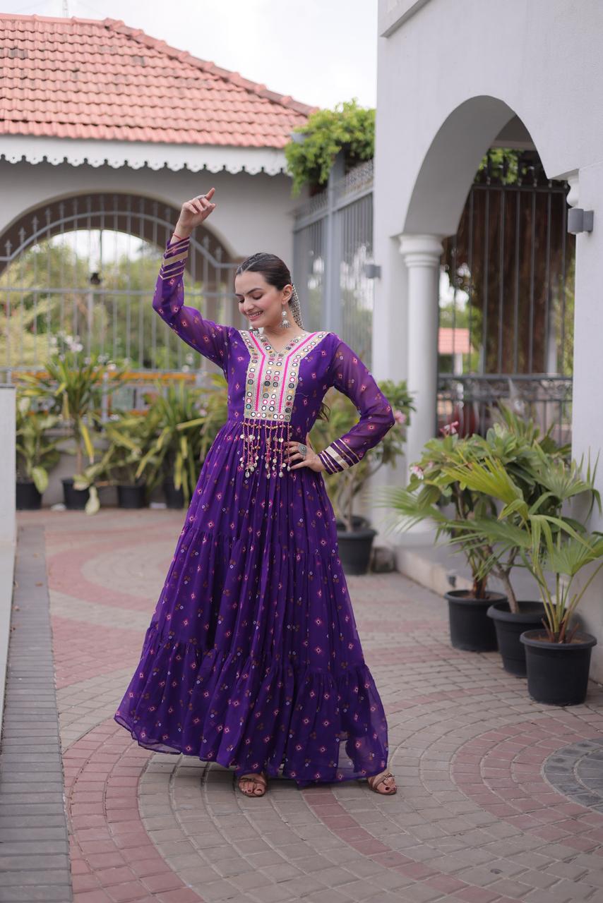 Kutchi Work Navratri Gown