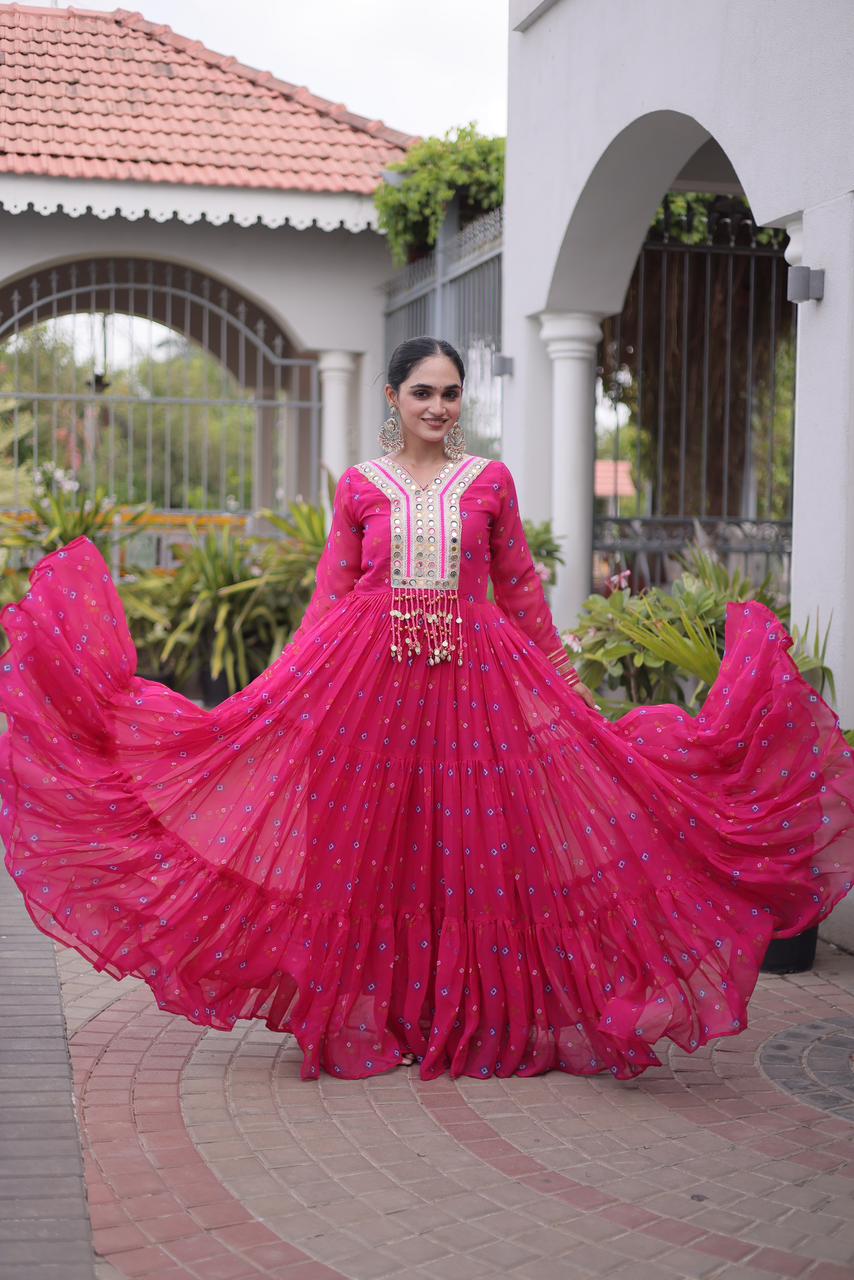Kutchi Work Navratri Gown