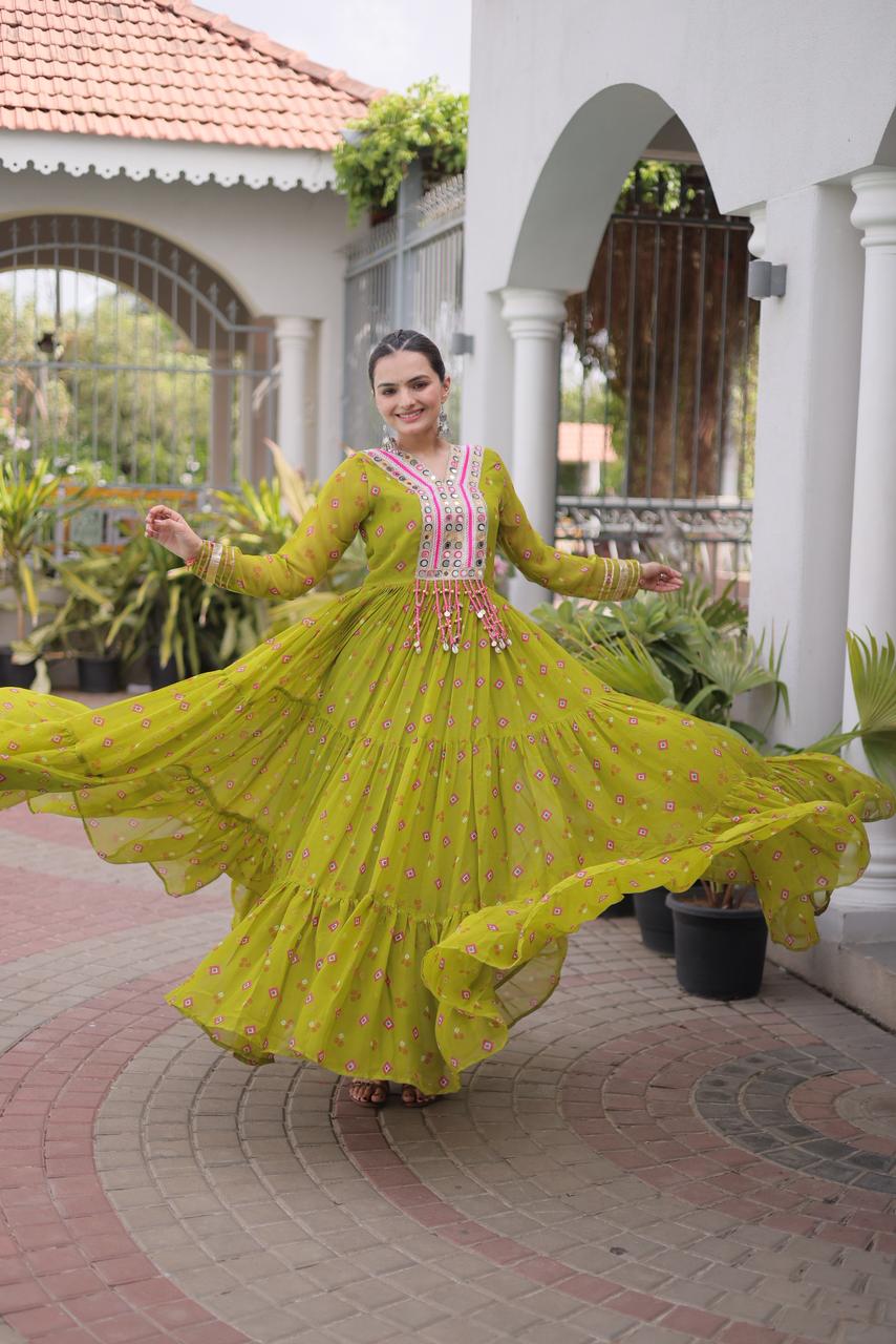 Kutchi Work Navratri Gown
