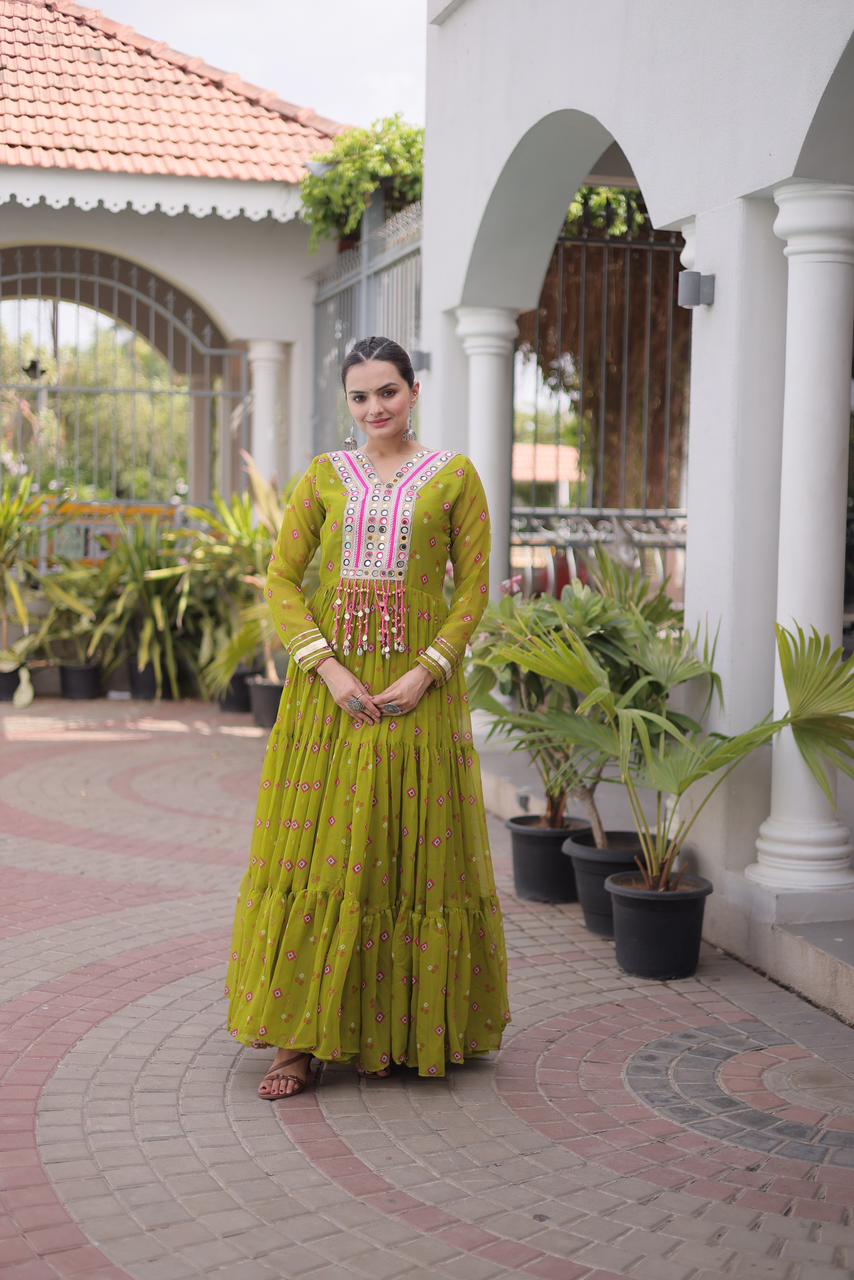 Kutchi Work Navratri Gown