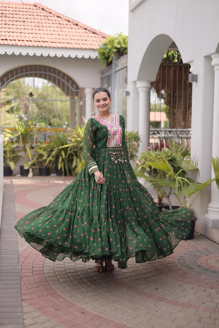 Kutchi Work Navratri Gown