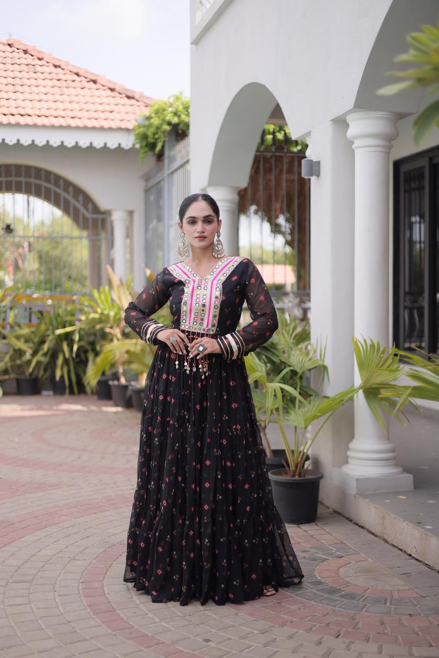 Kutchi Work Navratri Gown