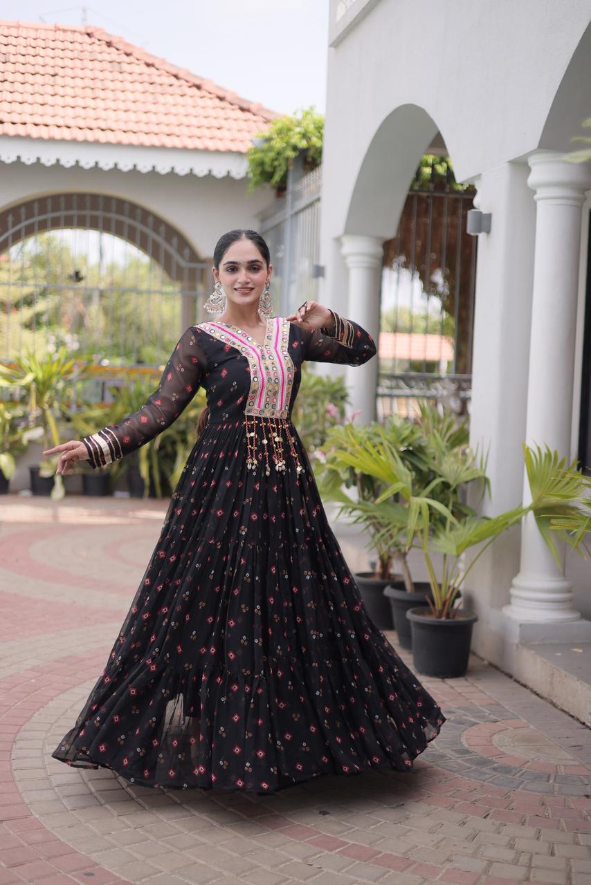 Kutchi Work Navratri Gown