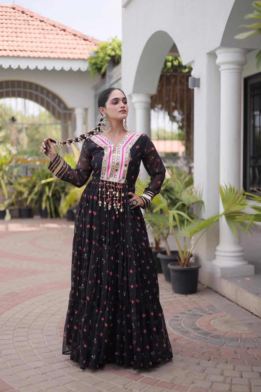 Kutchi Work Navratri Gown
