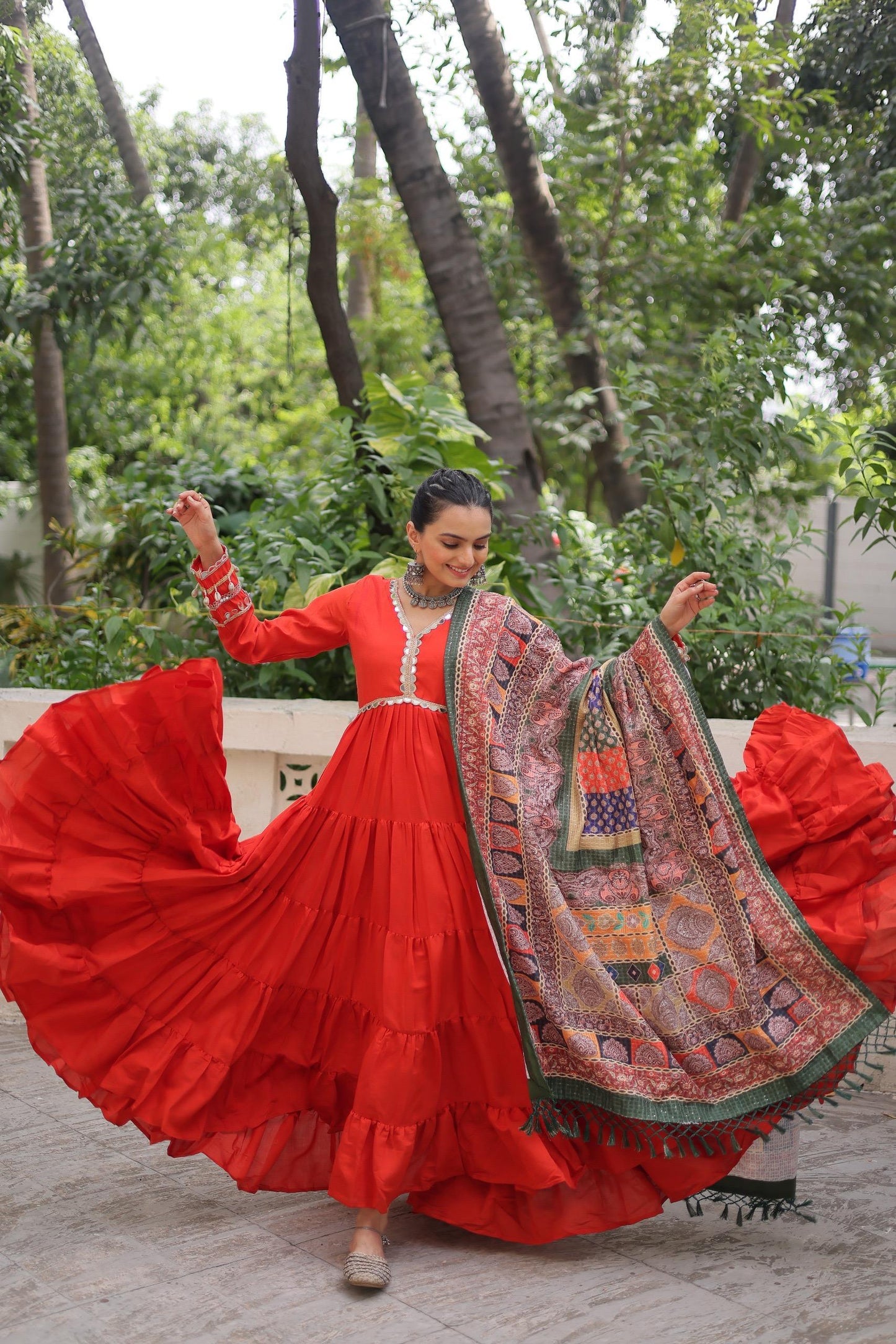 Navratri Special Fully Flared Gown Set