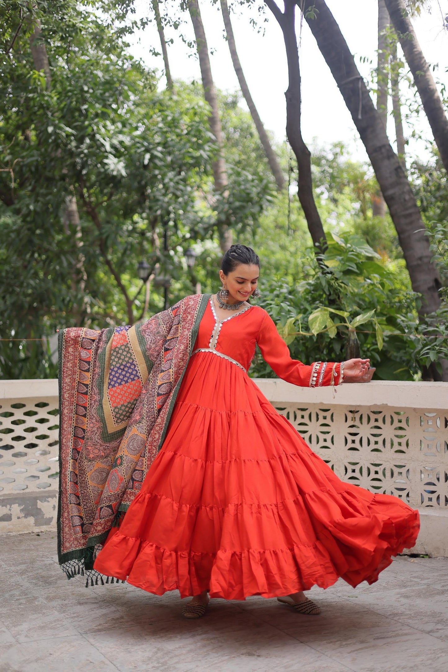 Navratri Special Fully Flared Gown Set