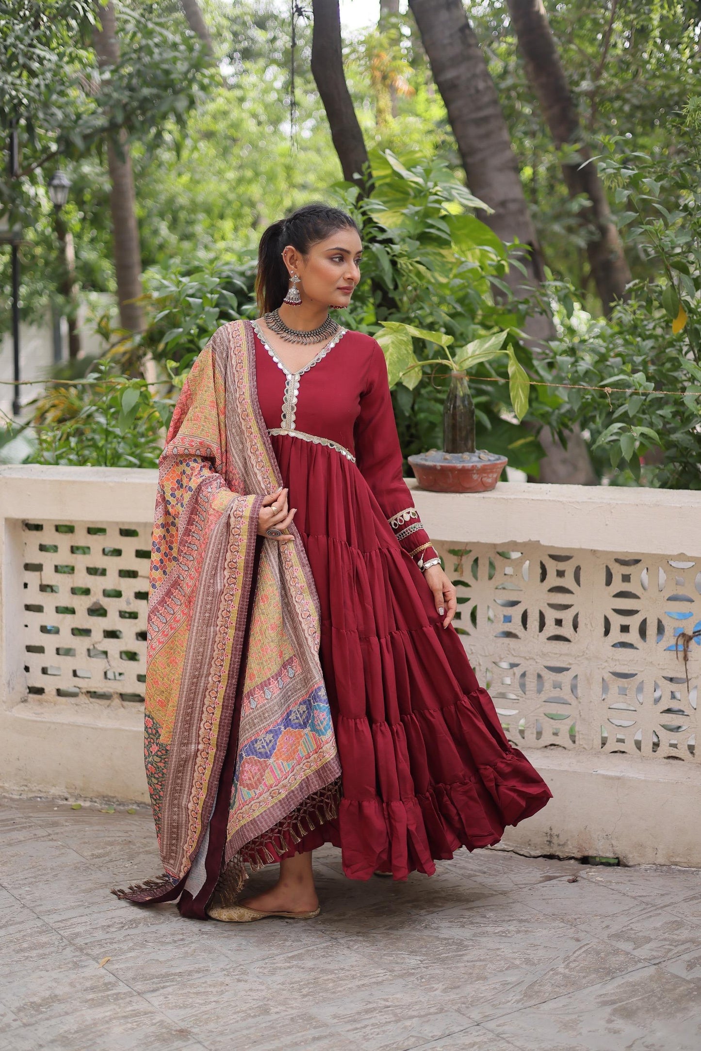 Navratri Special Fully Flared Gown Set