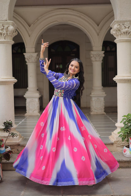 Georgette + Gamthi Work Navratri Gown