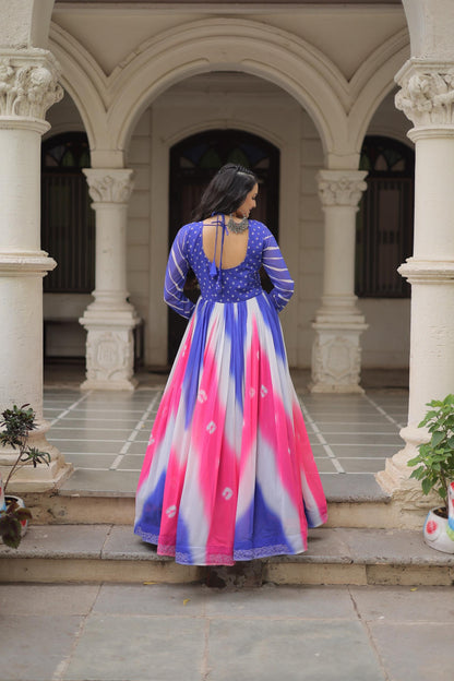 Georgette + Gamthi Work Navratri Gown