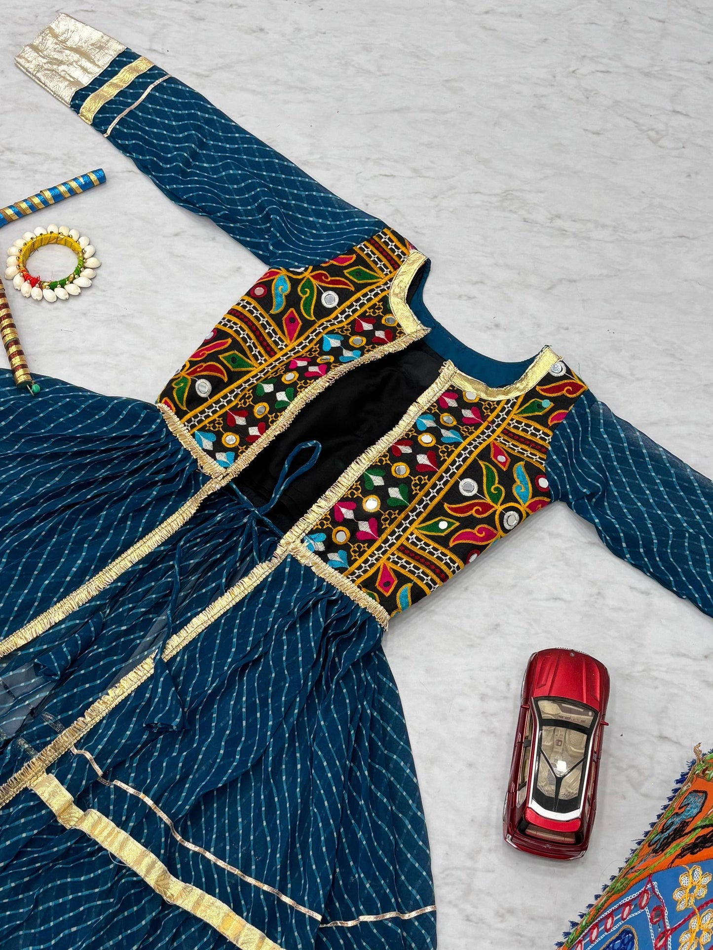 Garba Queen Designer Long Shrug Set