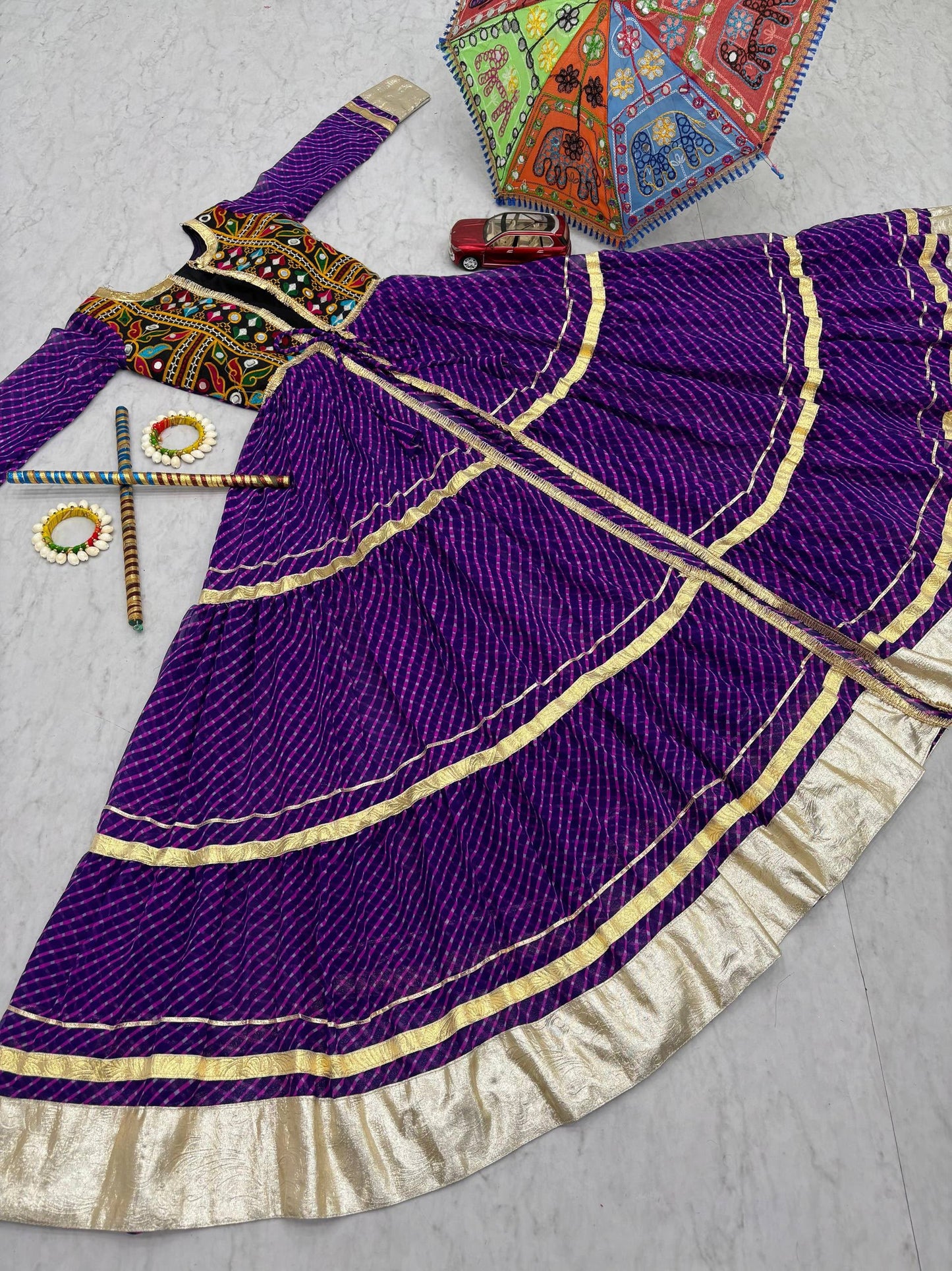 Garba Queen Designer Long Shrug Set