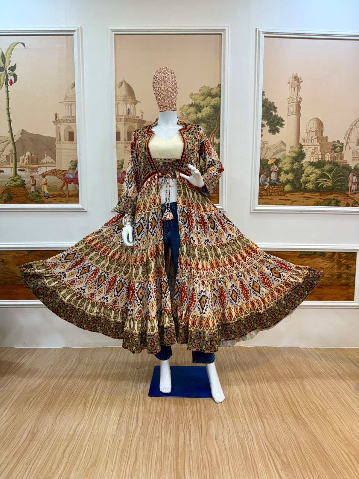 Garba Queen Designer Long Shrug Set