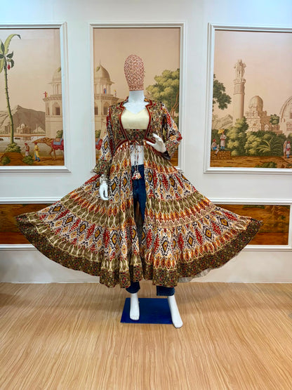 Garba Queen Designer Long Shrug Set