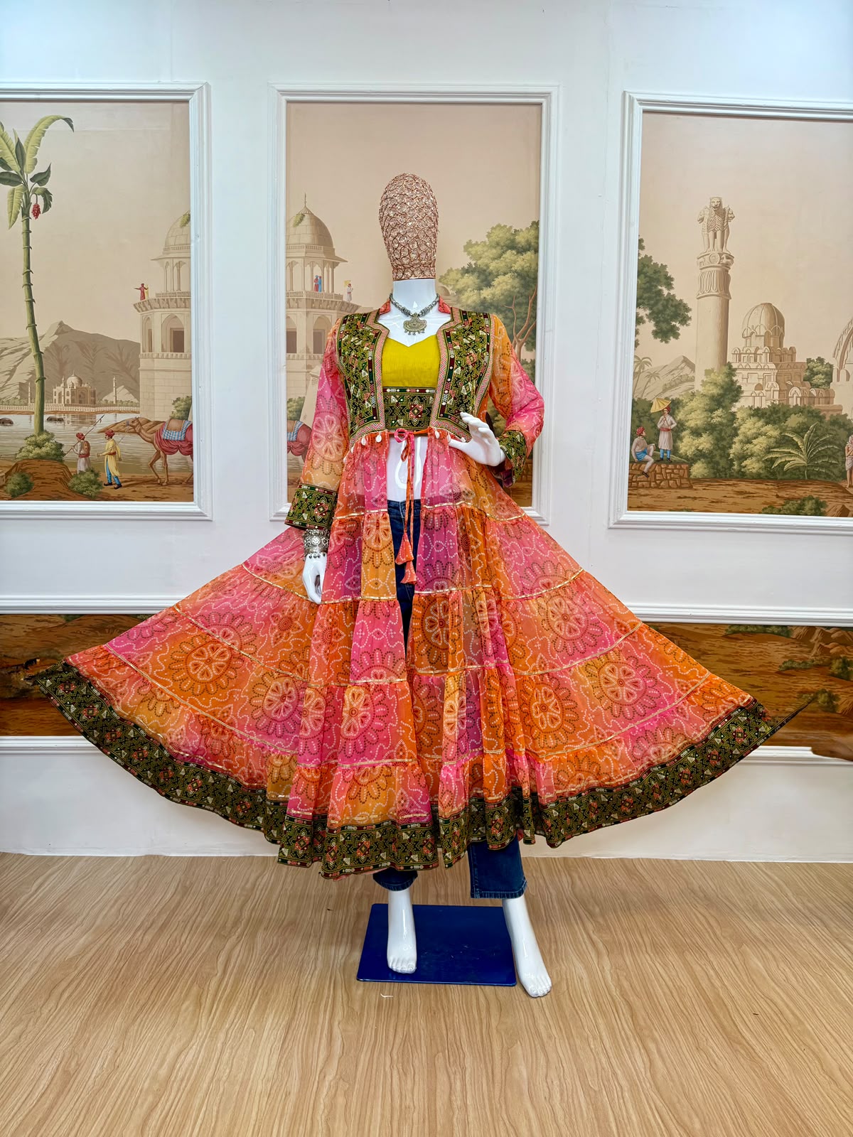 Garba Queen Designer Long Shrug Set
