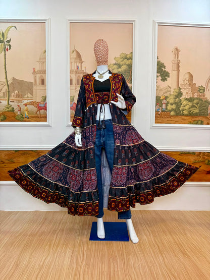 Garba Queen Designer Long Shrug Set